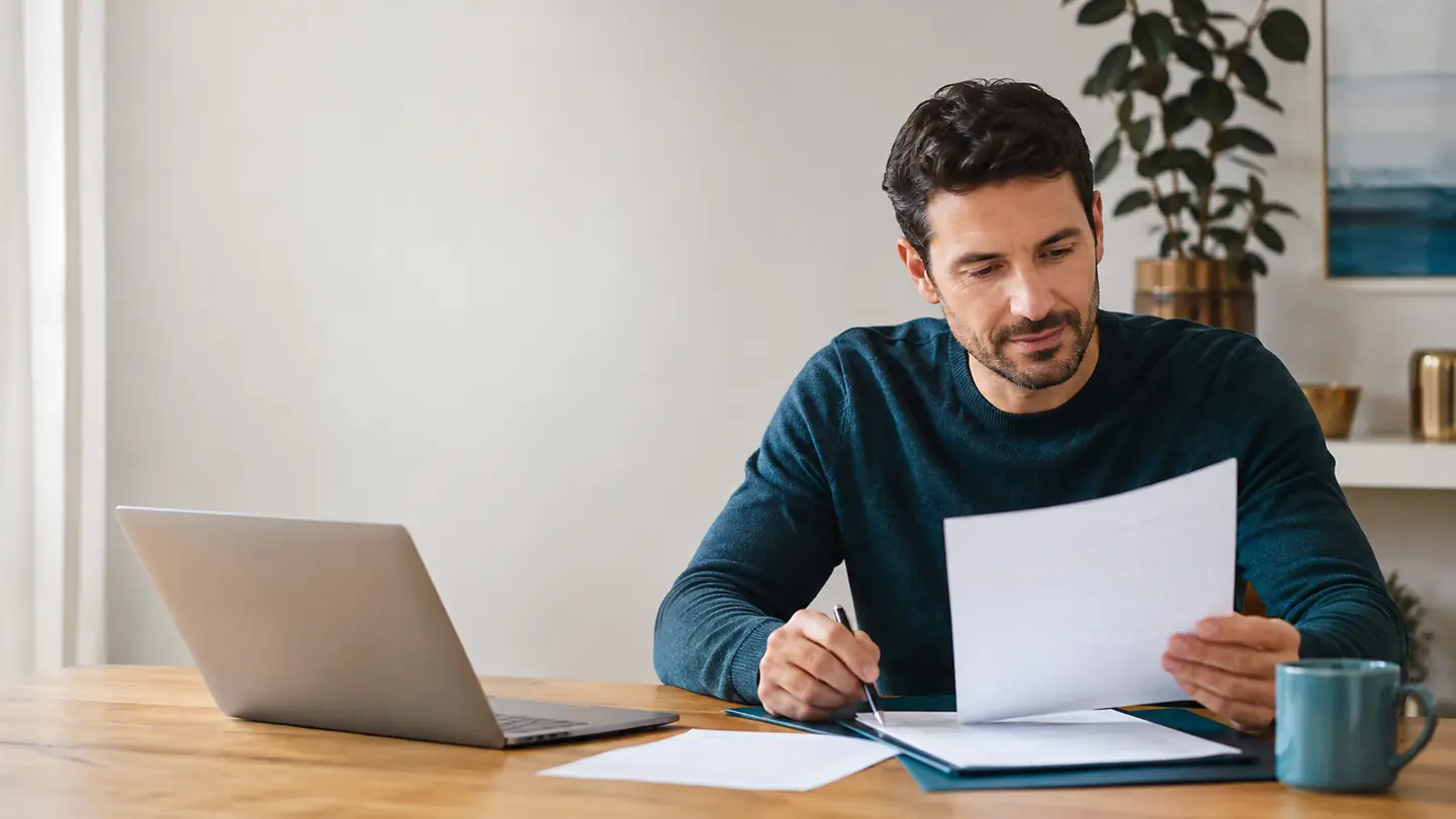 Persona adulta revisa los requisitos oficiales para presentarse a controlador de acceso en Madrid