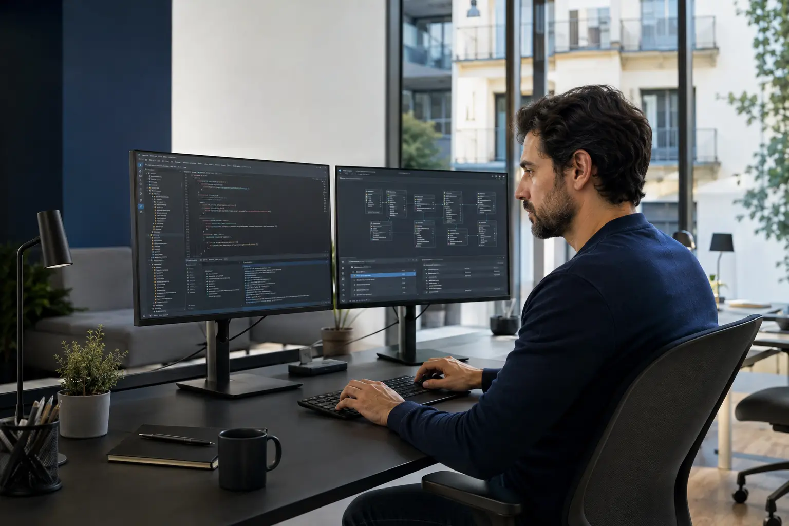 Desarrollador trabajando con Java y Spring Boot